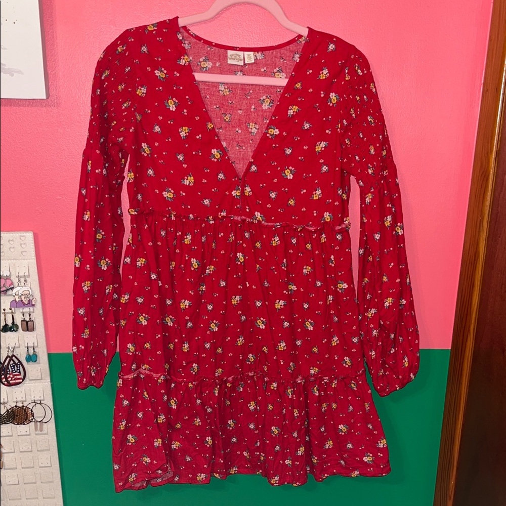 Billabong X Wrangler Red Floral Mini Dress